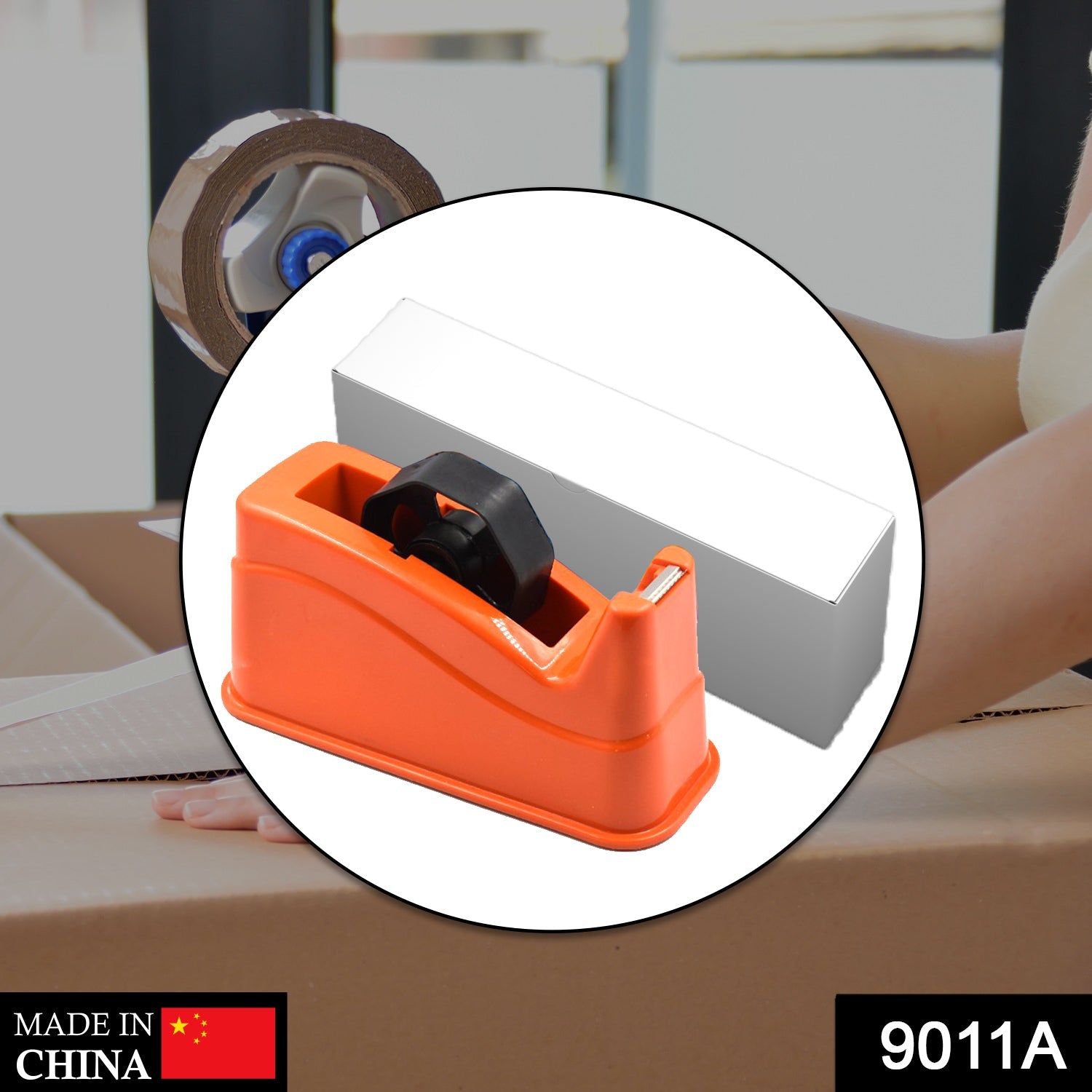 9011A Jumbo Tape Dispenser used in all kinds of household and official places for holding and cutting tapes etc. 9011A Jumbo Tape Dispenser used in all kinds of household and official places for holding and cutting tapes etc.